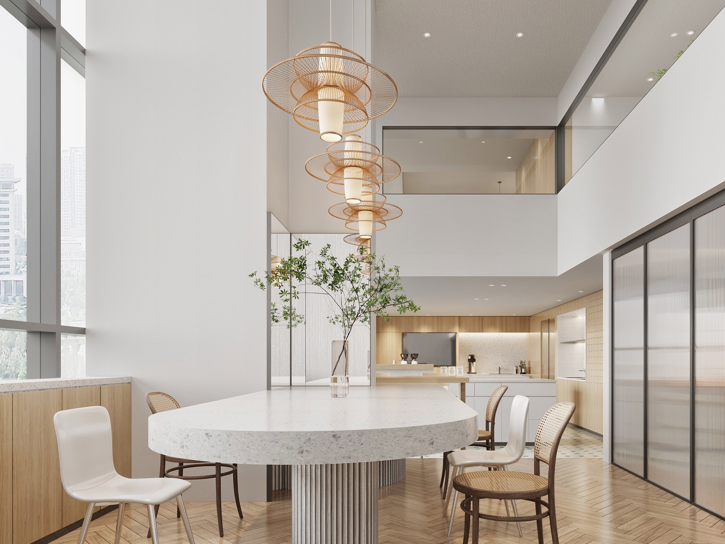 合肥高新区1800平方现代简约办公室装修(图3) 茶水间1.jpg