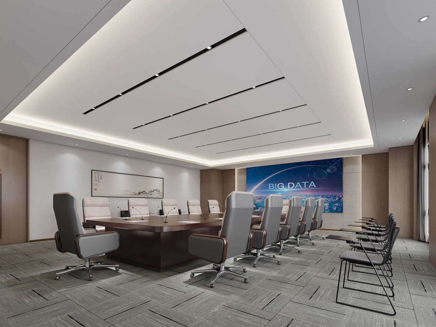 “现代商务・东方意境”高端办公室装修设计案例(图3) 会议室.jpg