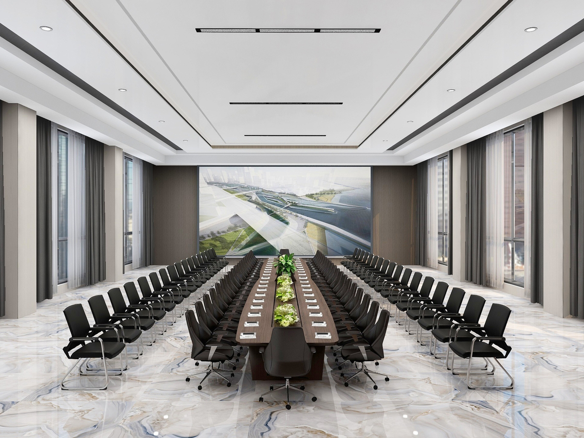 安庆“实用高效 ” 现代简约风企业办公室装修设计全案(图3) 会议室.jpg