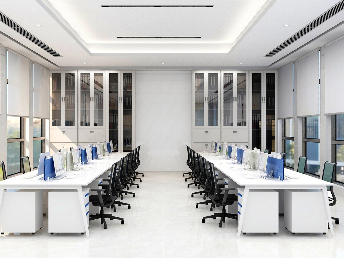 安庆“实用高效 ” 现代简约风企业办公室装修设计全案(图1) 销售部办公室.jpg