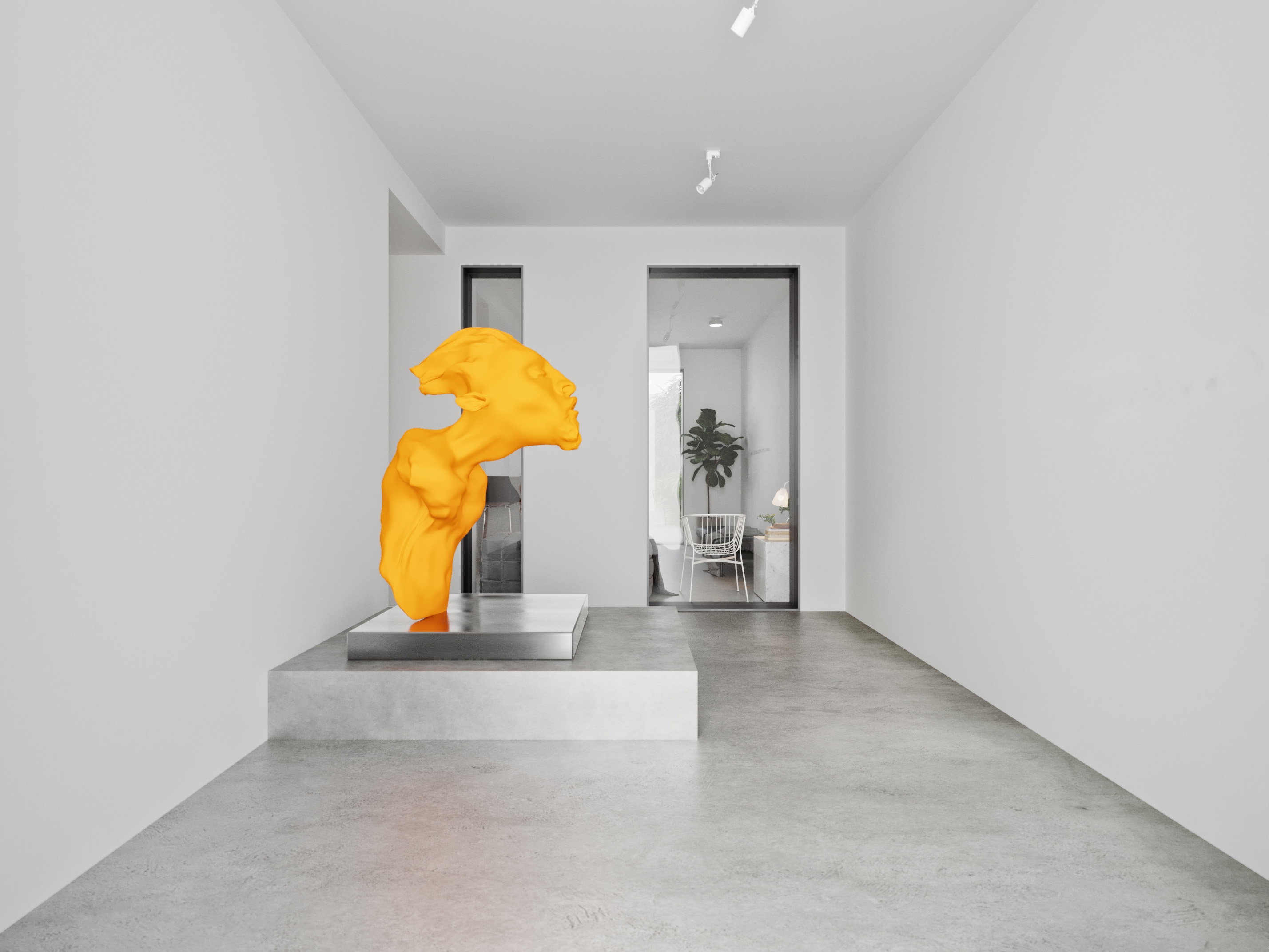 200平方现代极简风造型工作室装修设计案例分析(图1) 形象门厅.jpg