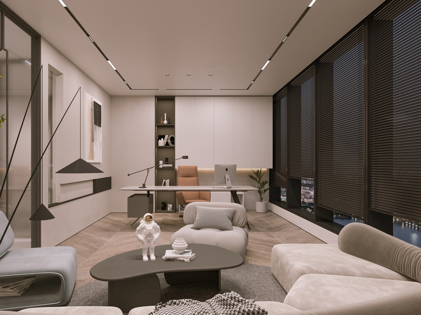 合肥300平方现代侘寂风办公室装修设计方案(图4) 经理室.jpg