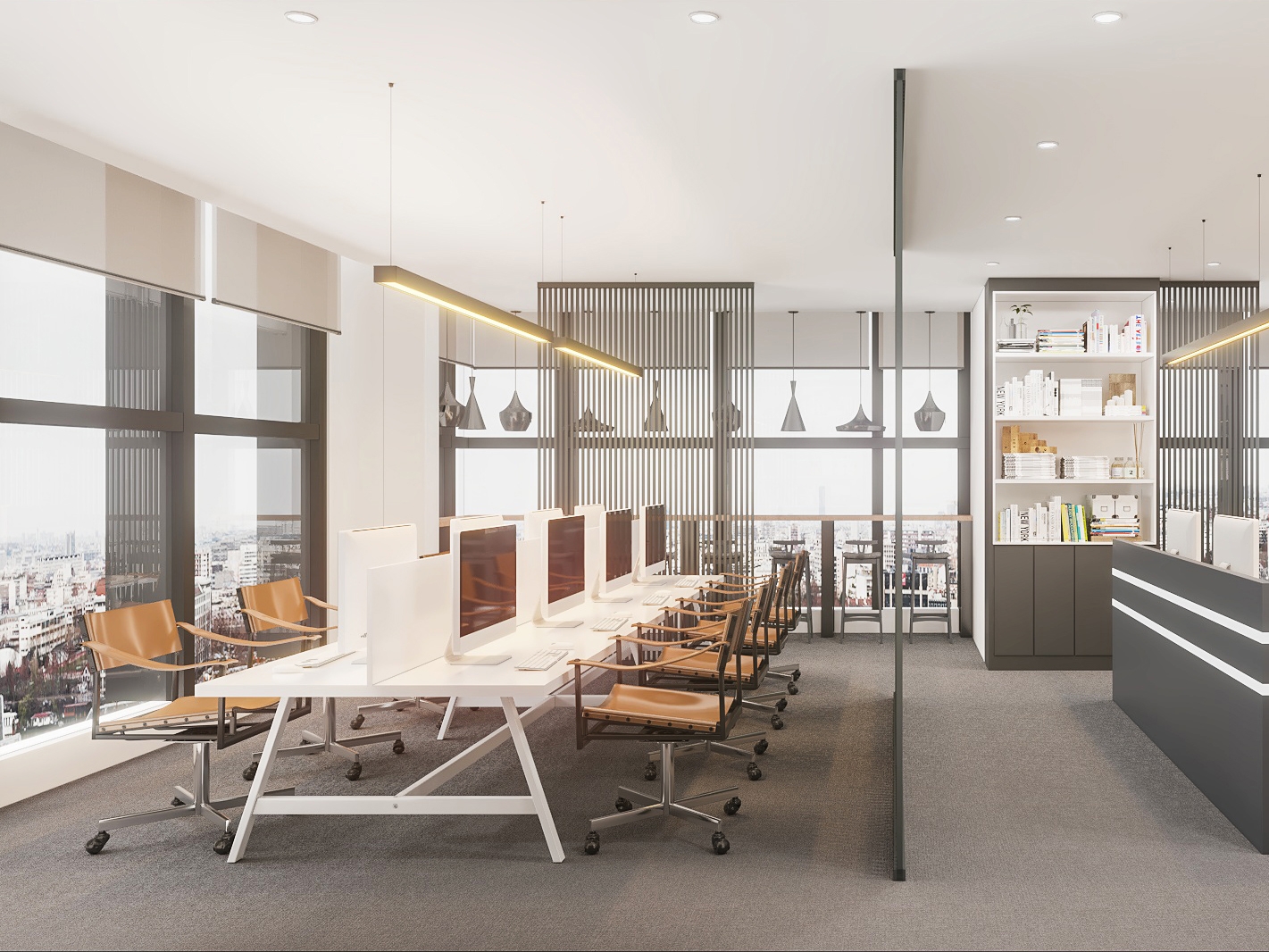 合肥政务区现代轻奢 LOFT 双层办公室装修设计项目(图2) 工作区.jpg